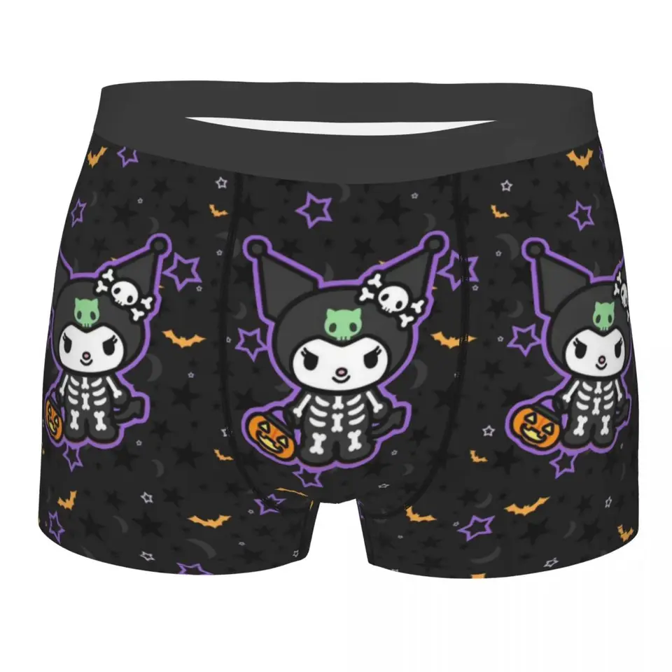 Vlastné módy Kuromi Boxers Shorts nohavičky Pánske spodky natiahnuté kawaii klasické nohavičky spodná bielizeň