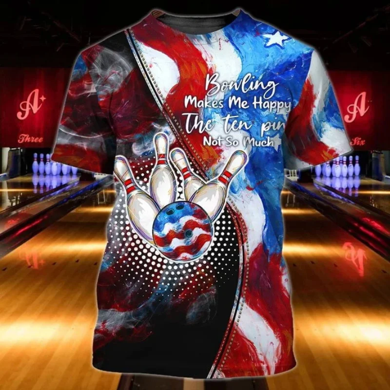 Vlastné názov úplné tlačové bowlingové tričko pre mužov leto s krátkym rukávom nadrozmerné bowling košele nové v muži športových tričiek Tops