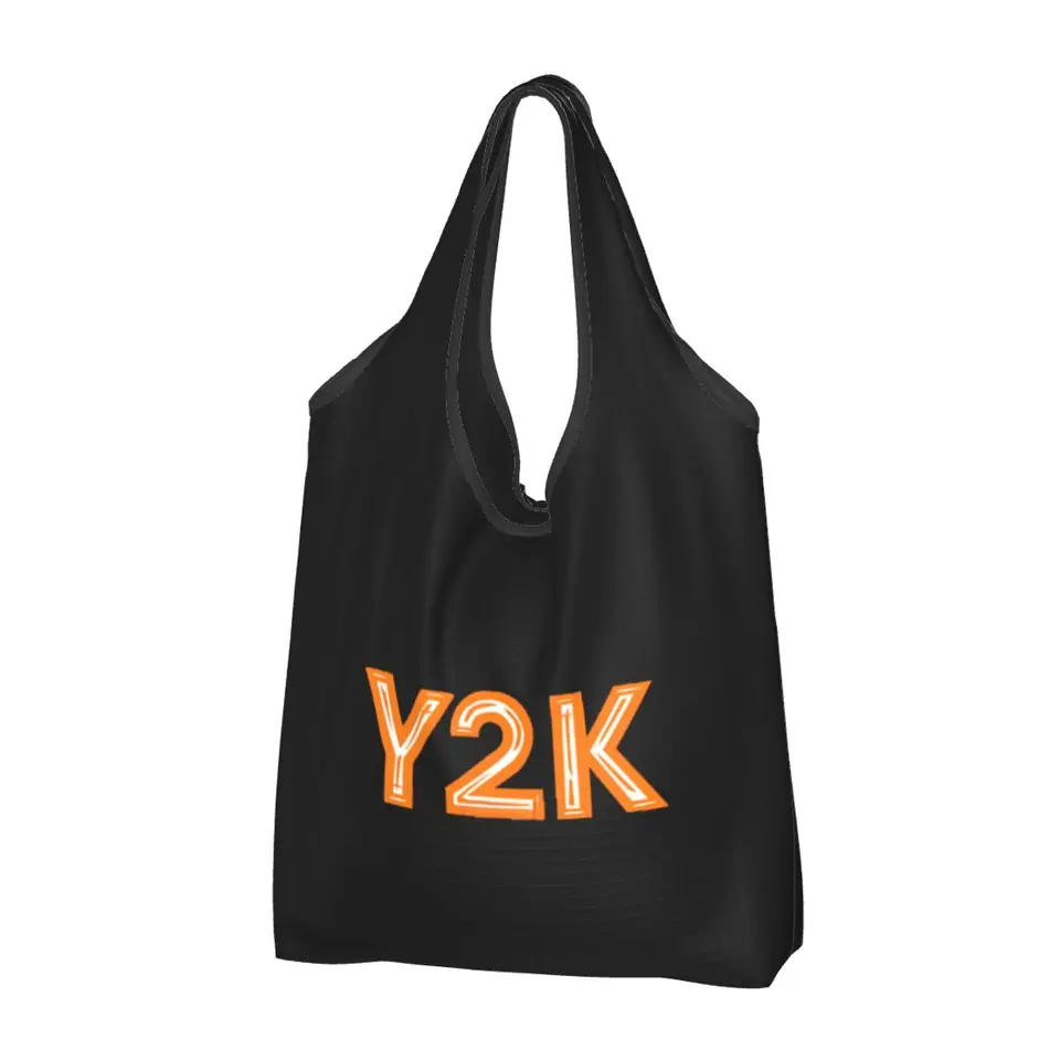 Vlastné opakovane použiteľné Y2K nákupné tašky Ženy Tote Bag Prenosné tašky nakupujúce potraviny