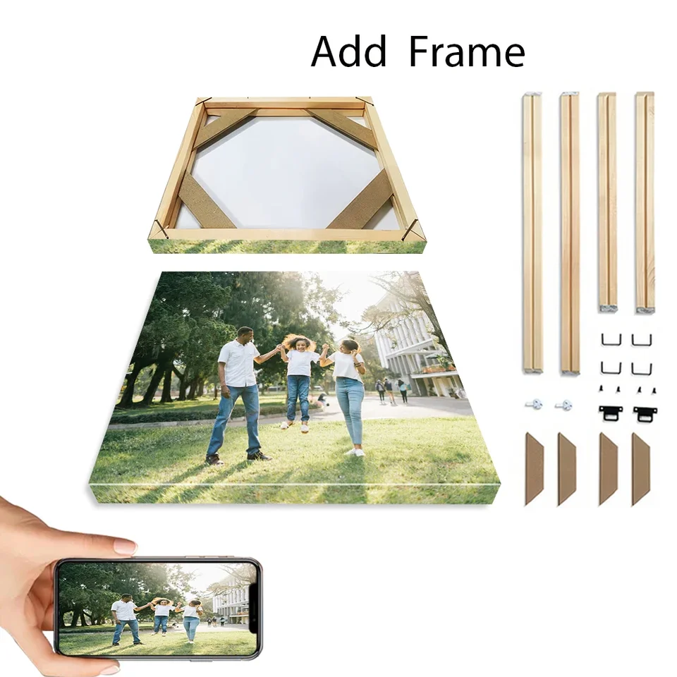 Vlastné osobné fotografie s rámami Canvas maľby vlastné plagáty k narodeninám darčeky Art Photos Pets Svadobné fotografie obchodné logo