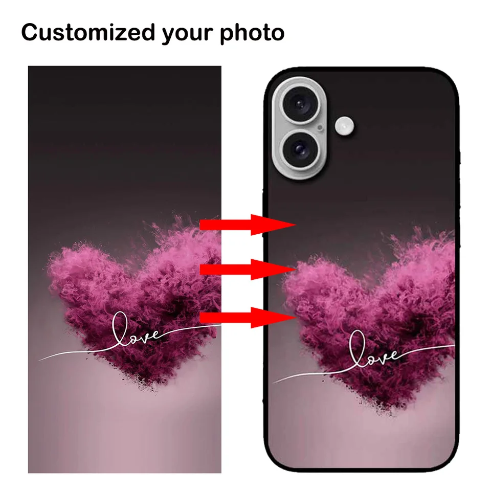 Vlastné personalizované puzdrá pre iPhone 16 Pro Max DIY Phone Cover pre iPhone 16 Plus dizajn fotka Názov text Obrázok TPU puzdro