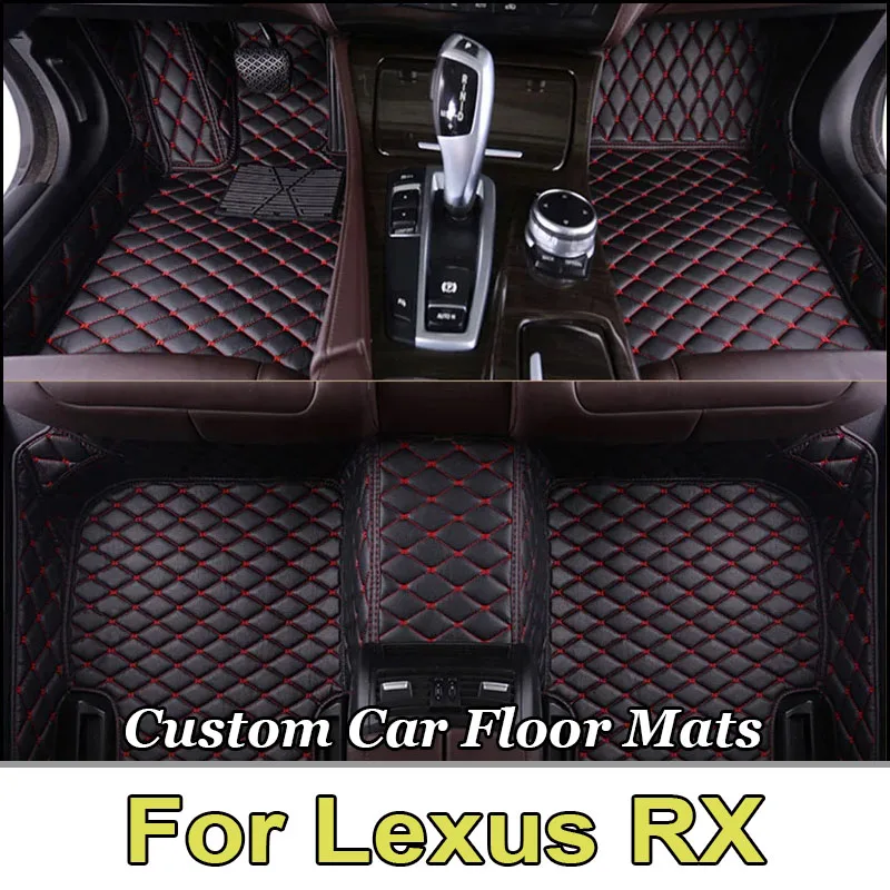 Vlastné podlahové rohože pre auto pre Lexus RX RX300 RX350 RX400H RX450H 2007-2015 Roky Interiér 100% fit detaily Doplnky automobilov