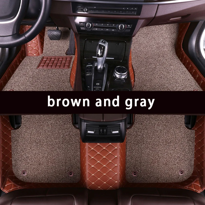 Vlastné podlahové rohože pre dvojité kožené auto pre všetky modely Volkswagen T-ROC ID3 ID.4