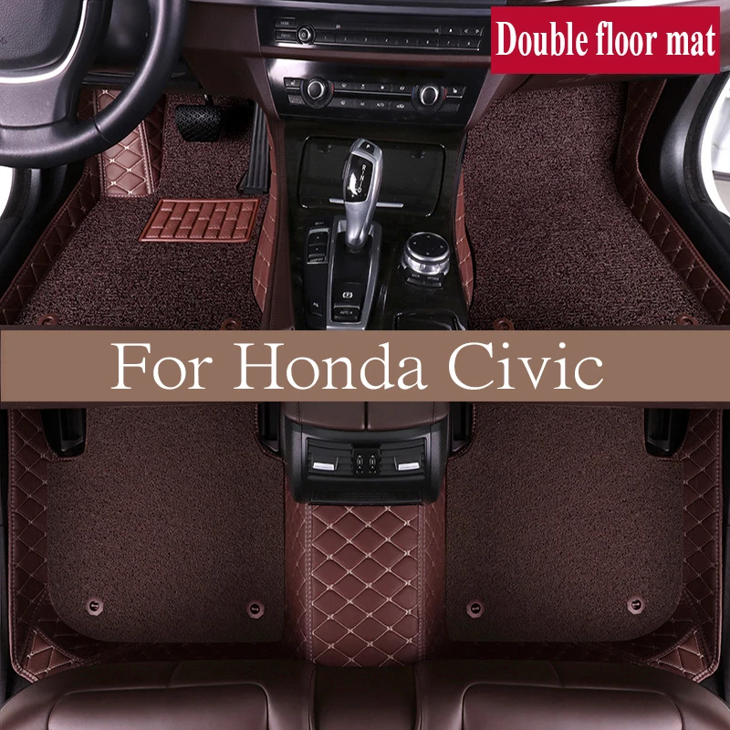 Vlastné podlahové rohože pre Honda Civic 2012 2013 2014 2015 Automobilové podložky automobilový koberec kryt Cover Interiér kufra kufra rohož