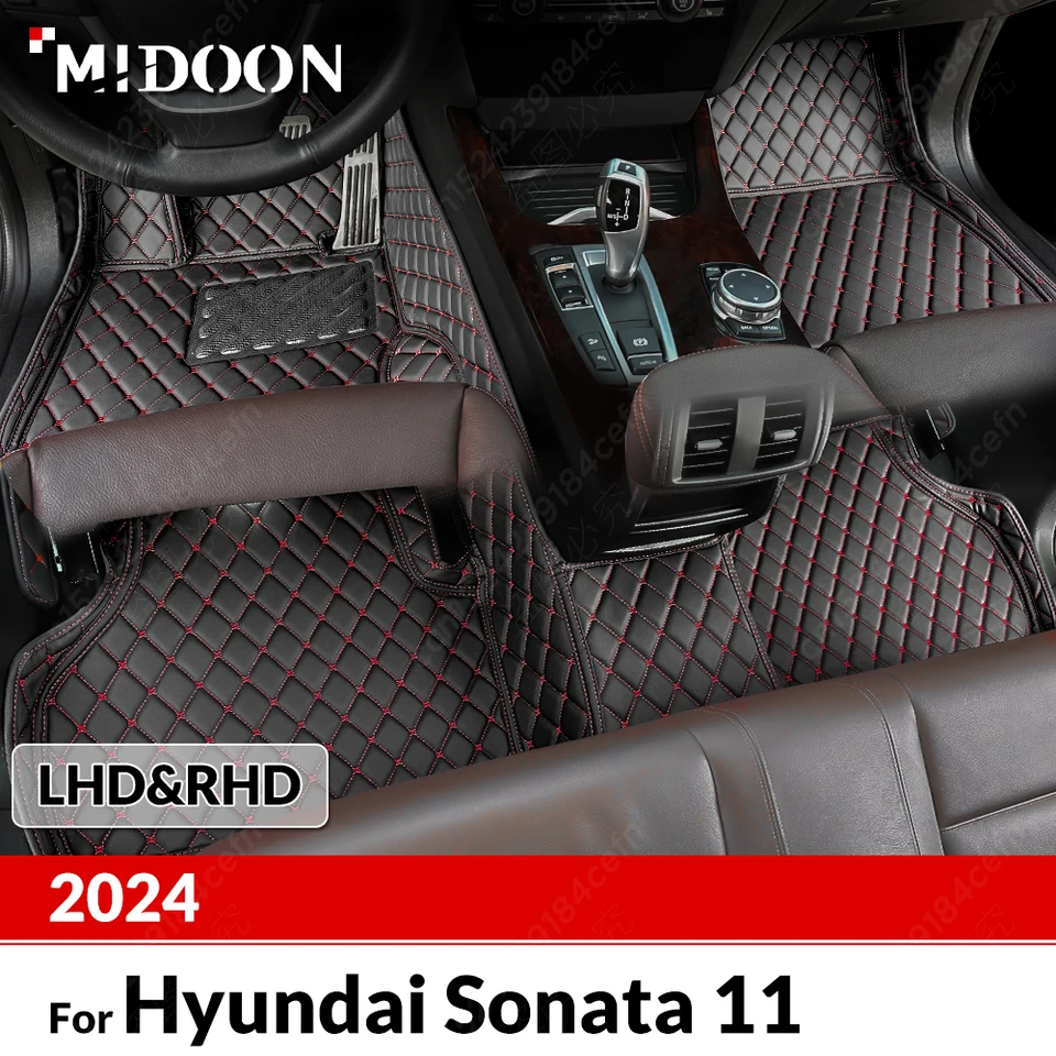 Vlastné podlahové rohože pre podlahy pre Hyundai Sonata 11 2024 Automobilový koberec kryt Interiér detail Doplnky Príslušenstvo Ochranné diely