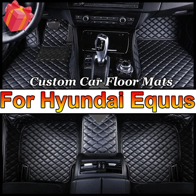 Vlastné podlahové rohože pre rohože pre Hyundai Equus 5 SEAT 2010-2017 Roky umelá koža 100% fit interiér detaily