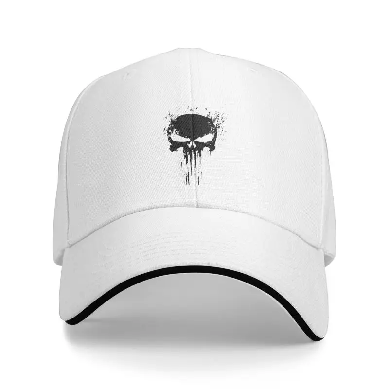 Vlastné punisher kostrové baseballové čiapky Ženy Muži nastaviteľné lebky klobúk klobúk Streetwear