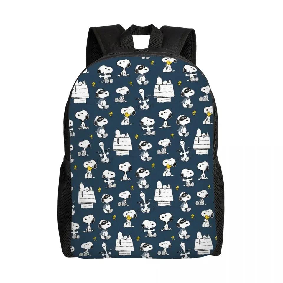 Vlastné S-Snoopys Cartoon Pattern Laptop Backpack Men Dámske módne knihabag pre vysokoškolské školy Študentské tašky