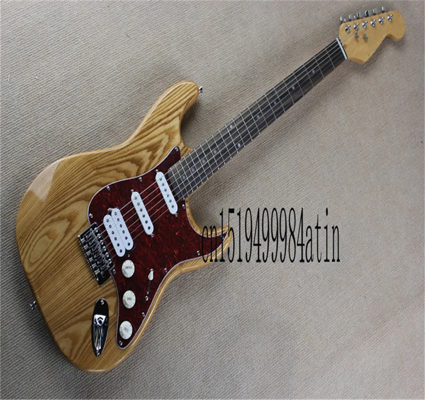 Vlastné telo 6 struna elektrická gitara prírodná severovýchodná popola tela drevená farebná gitara