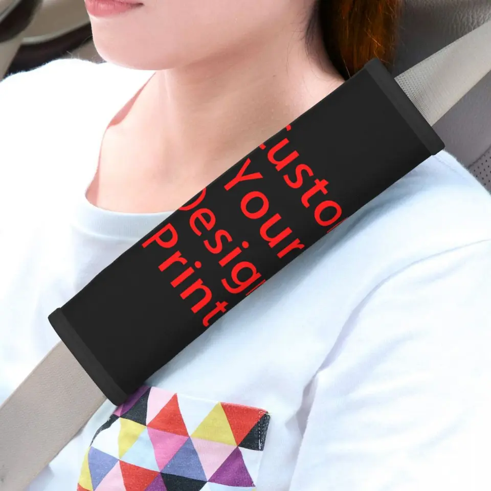 Vlastné vlastné podložky Autosedárové pásové vložky 2 balenie Prispôsobené Logo tlačené bezpečné pásové pásové poťahy