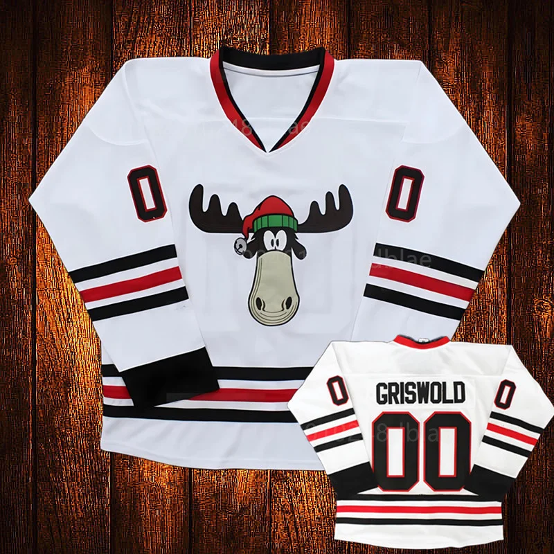 Vlastní muži Clark Griswold #00 Vianočný hokejový dres výšivok mládež pre deti Dospelý Dospelý A ľubovoľná veľkosť a meno Jersey