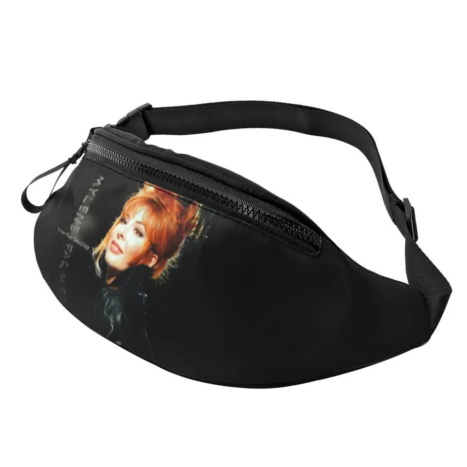 Vlastný francúzsky speváčka Mylene Farmárka Fanny Balíka pre mužov Ženy Cool Crossbody Bag Cycling Camping Telefón Peniaze na puzdro
