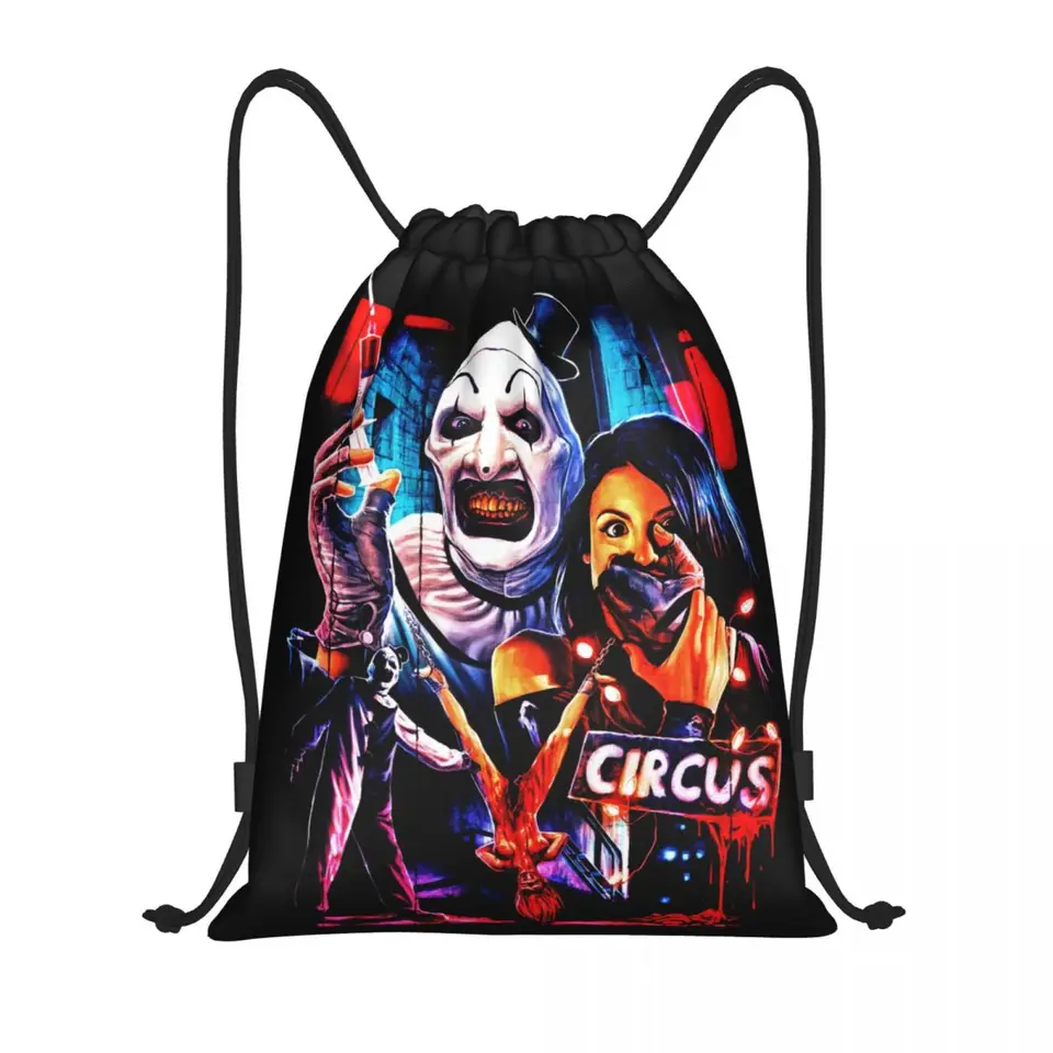 Vlastný Halloween Clown Horror Film Terrifer Terfstring Tašky na nákup jogy batohy Men Dám