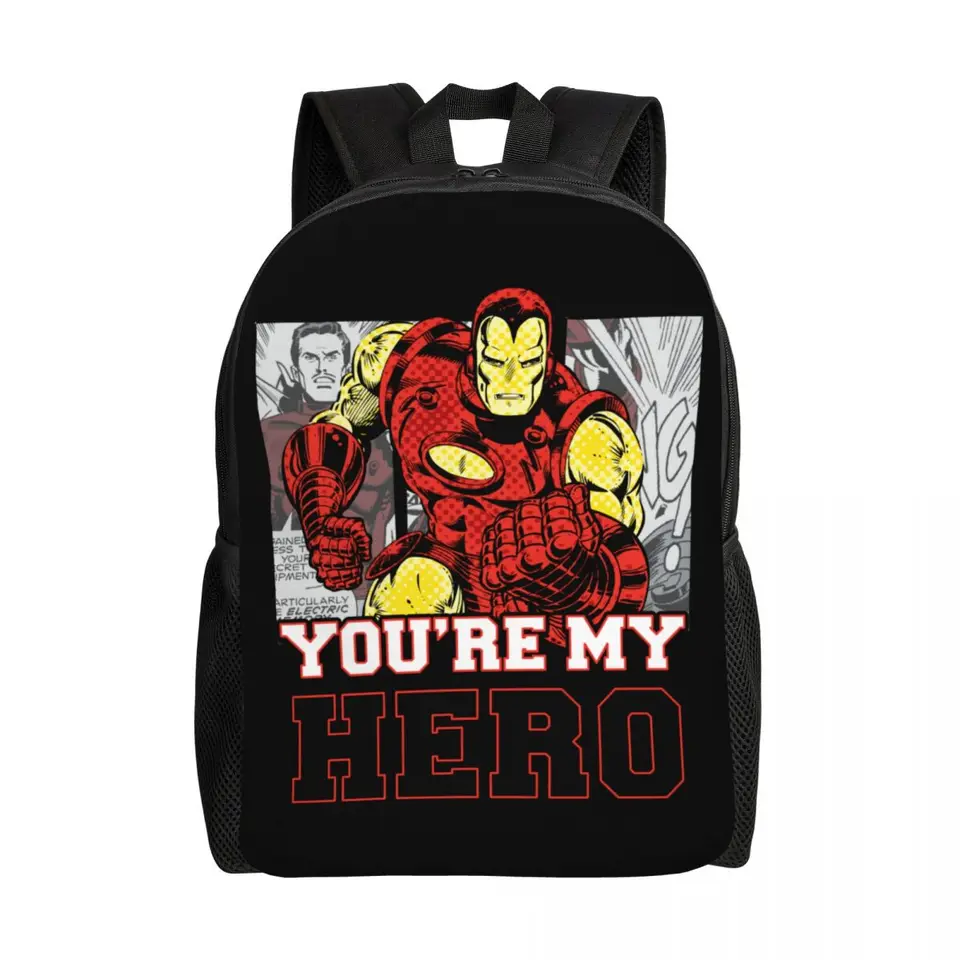 Vlastný Iron Man Hero Dad Laptop Backpack Ženy Men Cascur Bookback pre školu College Student Bags