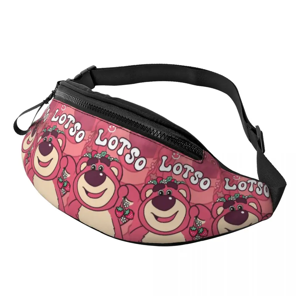 Vlastný lotso Huggin Bear Fanny Bag Crossbody Balíka Men Ženy cestujúce do telefónu Peniaze na puzdro