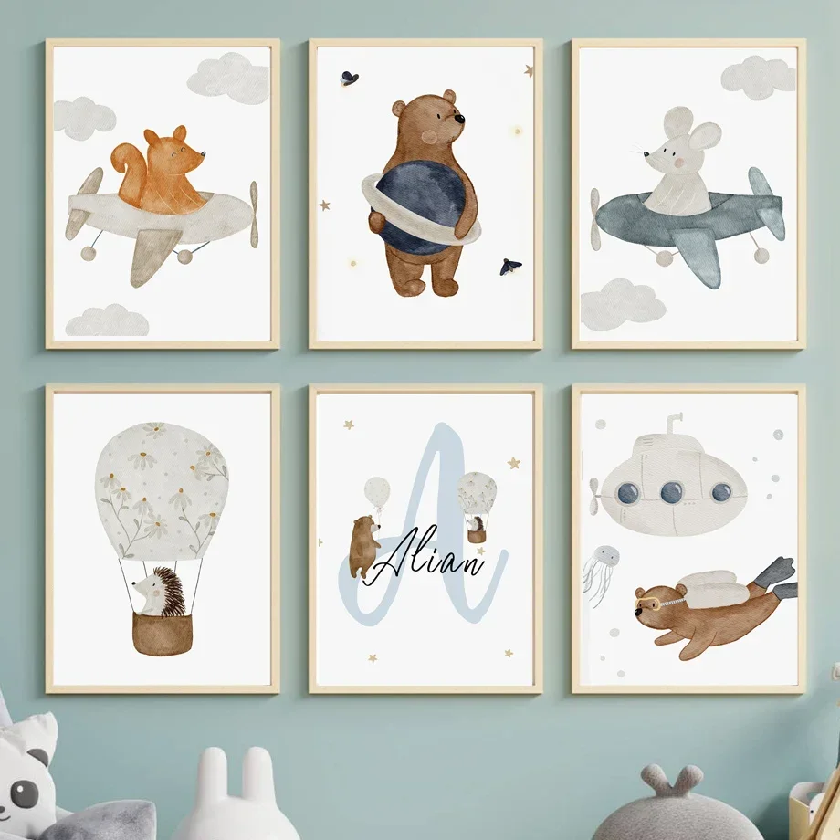 Vlastný názov boho vesmírny raketa Bear Mouse Hedgehog materská materská nástenná materská matka