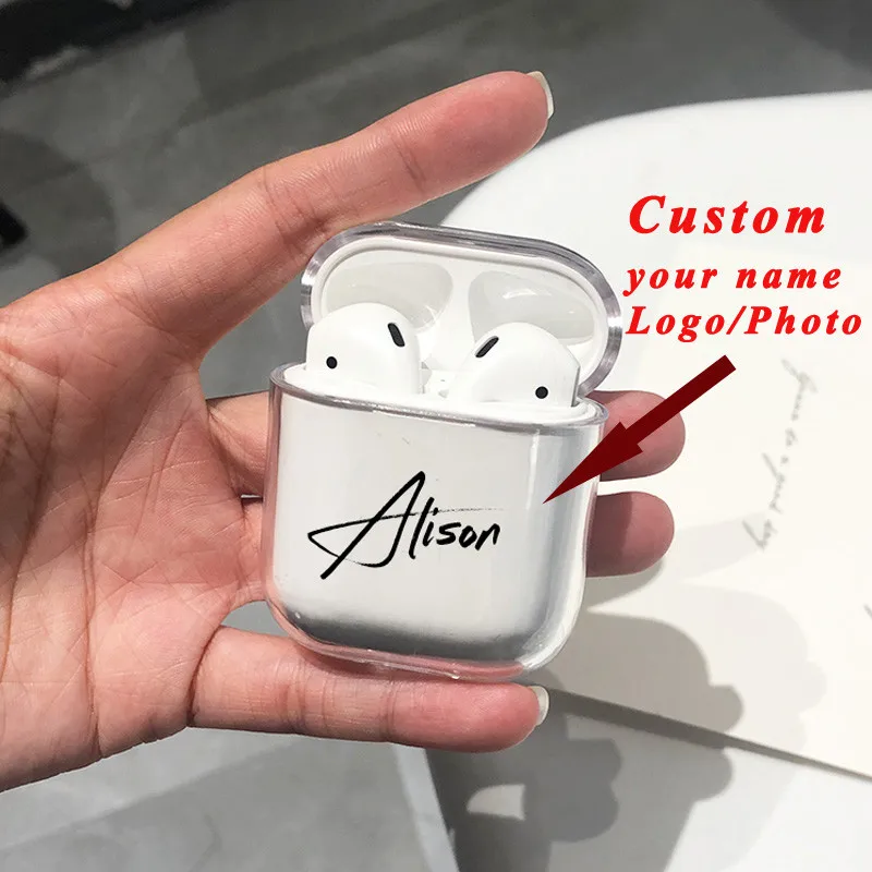 Vlastný názov/logo/obrázok Tvrdé plastové puzdro pre puzdro pre vzduchové struky pre bezdrôtový AirPod Cover DIY