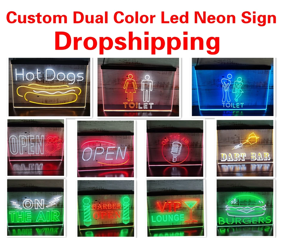 Vlastný personalizovaný dizajn 2 farebný displej LED Neon Sign Domov Domáca dekorácia Nový rok stena Svadobná spálňa, dropshipping