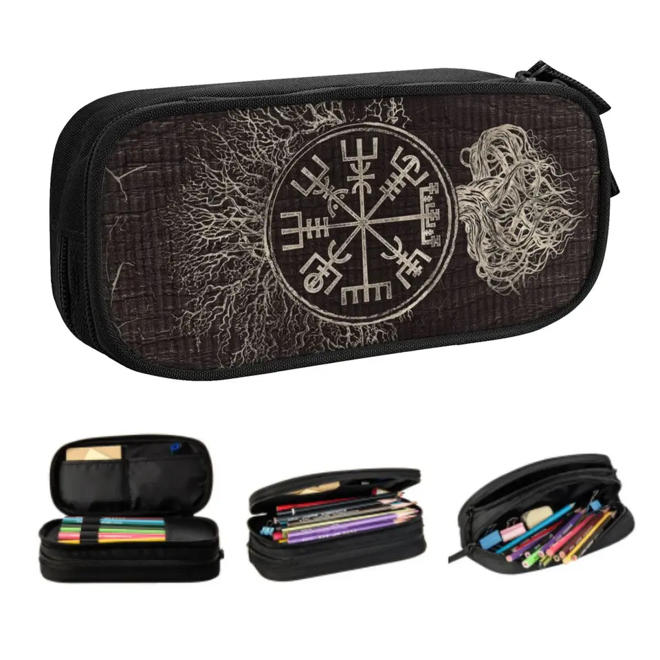 Vlastný vegvisir a strom života Yggdrasil kawaii Puzdro