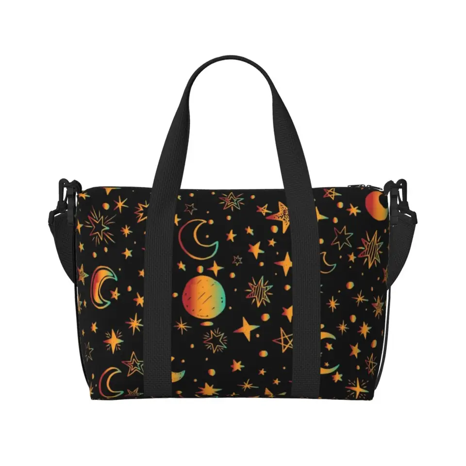 Vlastný veľký nebeský mesiac a hviezdy tote taška pre ženy vesmírny vesmír galaxia astronómia nákupné ramená Plážová taška