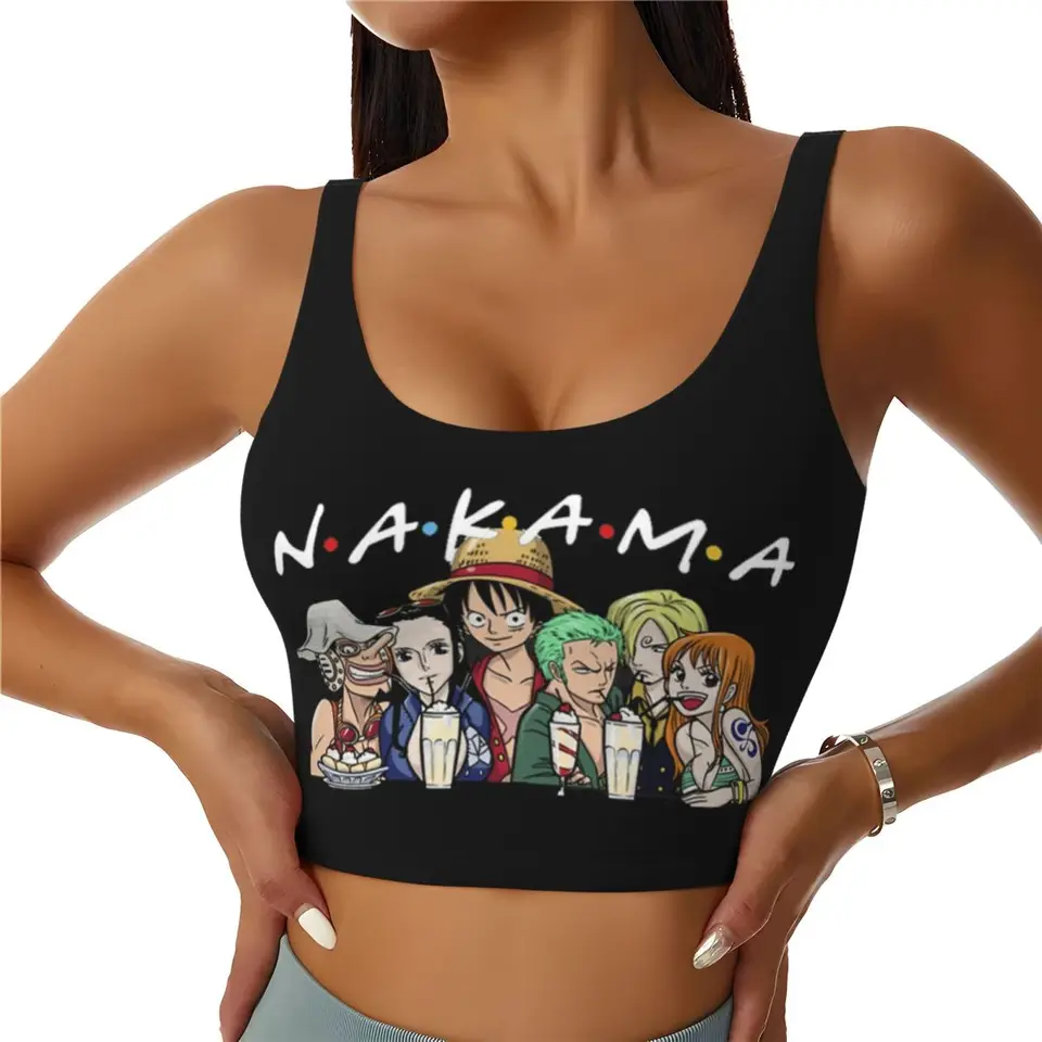 Vlastný vysoký dopad Slaw Hat Nakama Sports podprsenka Dámska anime manga s jednou kusovou telocvičňou cvičenie Yoga Crop Top