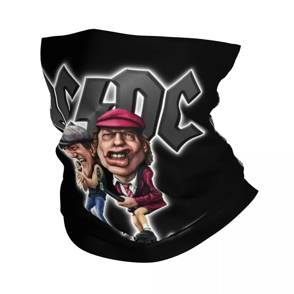 Vlastný ťažký rock ac dc bandana krk gaiter pre turistiku cyklovanie Ženy Men Muži zabaľte šál Balaclava teplejšia tvárový kryt šatky