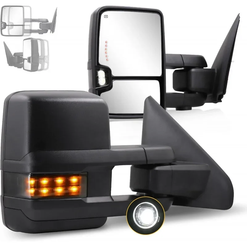 Vlené zrkadlá pre 2002-2008 Dodge Ram 1500, 2003-2009 Dodge Ram 2500 3500 s napájacím skleneným vyhrievaným funkčným zákrutom Signál Svetlo PU