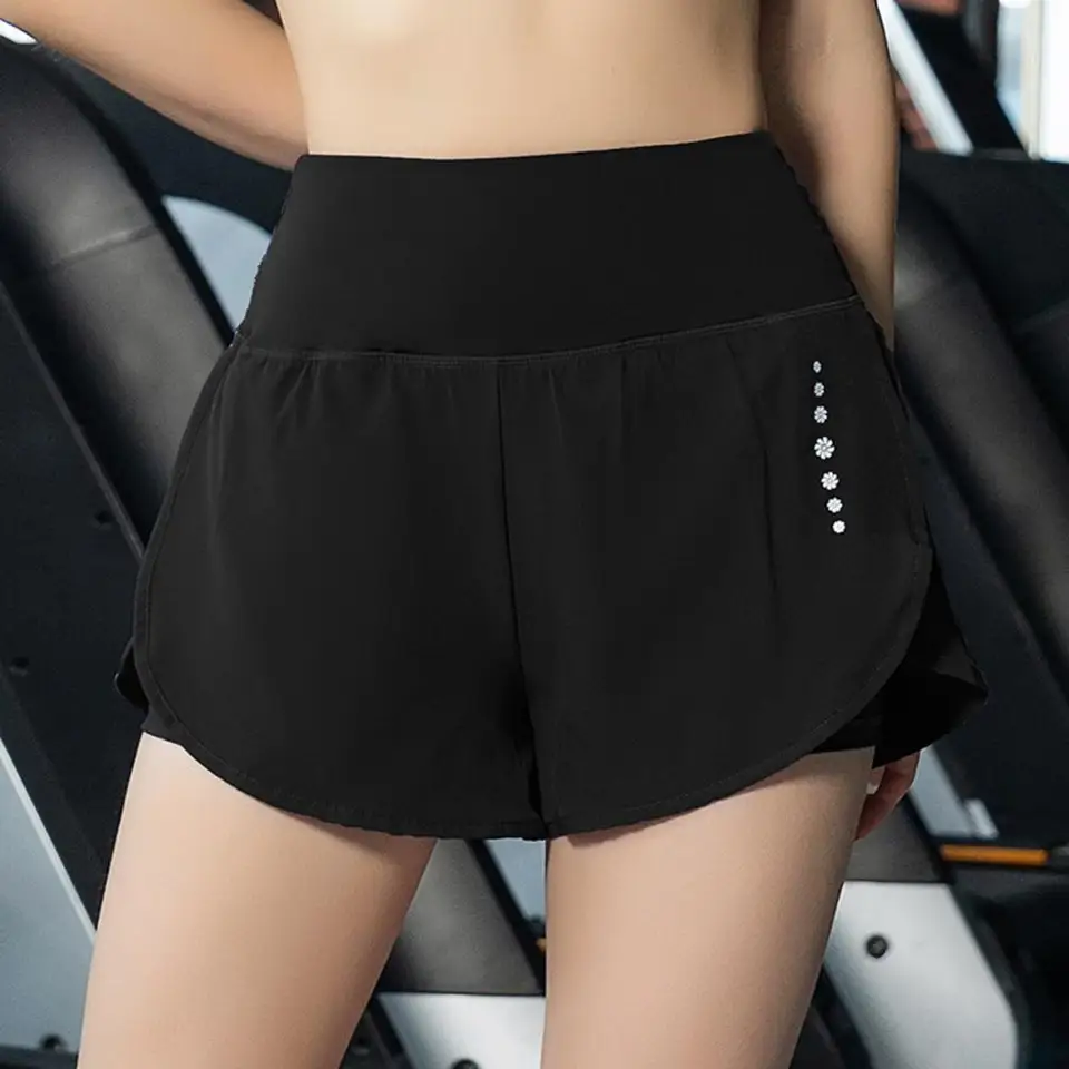 Vlhkosť Wicking Ženy Bežné šortky falošné dvojdňaové dámske oblečenie Elegantné letné dámy tréning krátke nohavice nohavice
