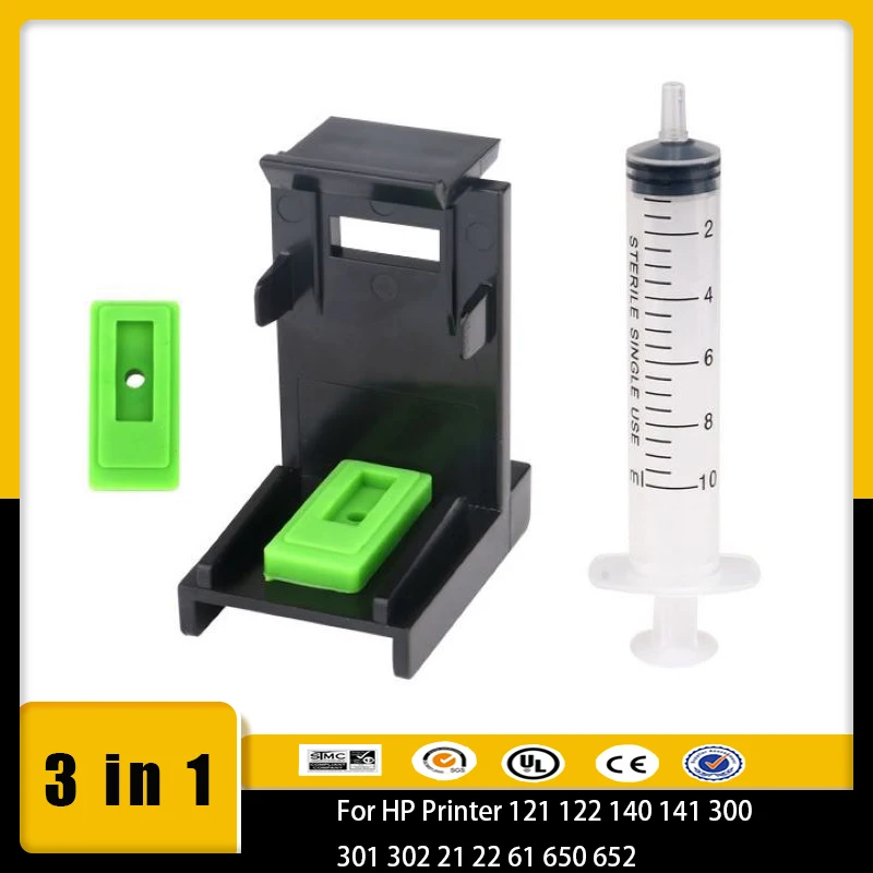 Vliaxh Atrament Cable Tool Clip Clip Refill Kit pre tlačiareň HP 121 122 140 141 300 301 302 21 22 61 650 652