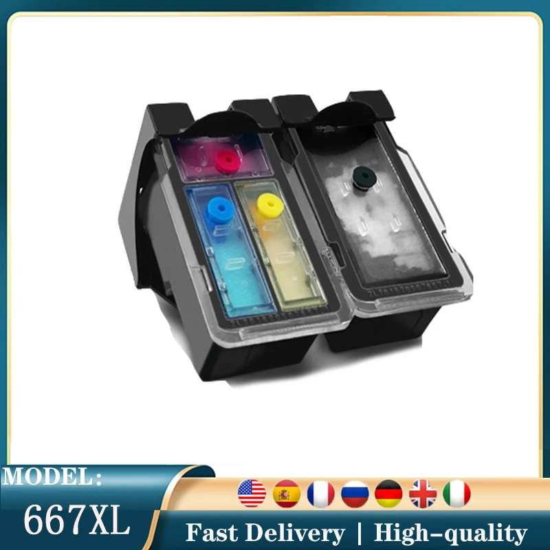 Vliaxh Refill Ink Cabtridge pre HP667 667 XL pre DeskJet Plus Ink Advantage 6075 6475 6476 1275 2374 2375 2376 2775 2776 Tlačiareň