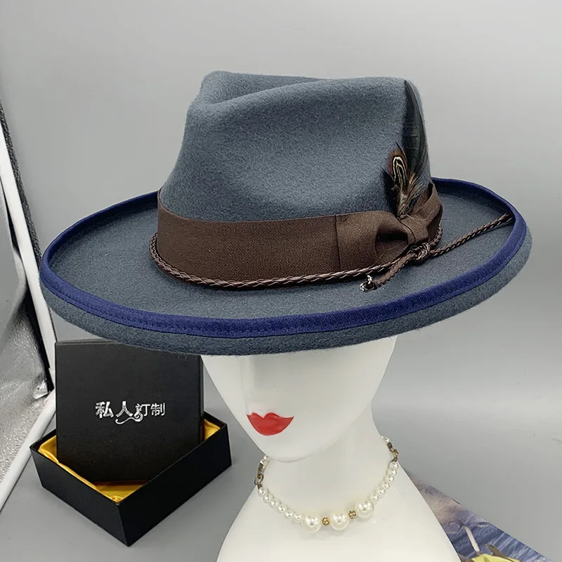 vlna fedora pre ženy muži Fedoras Lady Hat Dvoj tónované cirkevné klobúk unisex bowknot jazz klobúk pre mužov a ženy veľkoobchodná cena