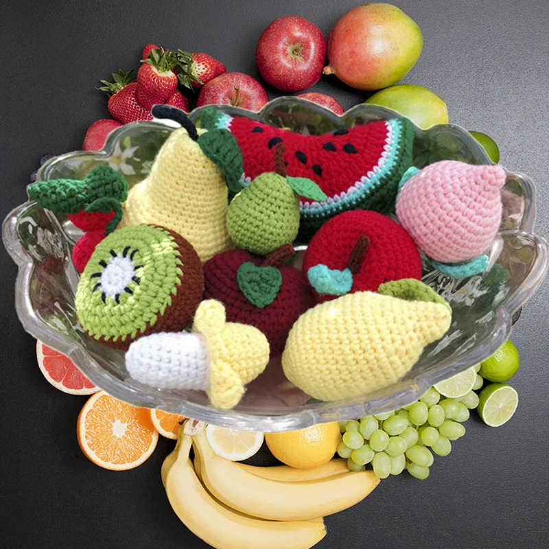 Vlnená háčkovanie hotové ovocie prívesok DIY Keychain Šperky doplnky vodný melón avokádo mango kiwi oblečenie doplnky