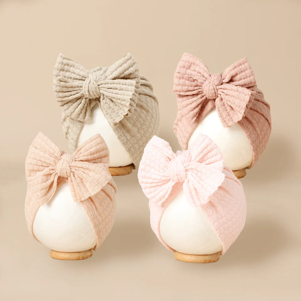 Vlnené pletené čiapky babes vafle tkanina Turban Girls Cotton India India Turban Teplá zimná hlava zábaly pre dieťa detské detské detské poklesy hlavy hlavy