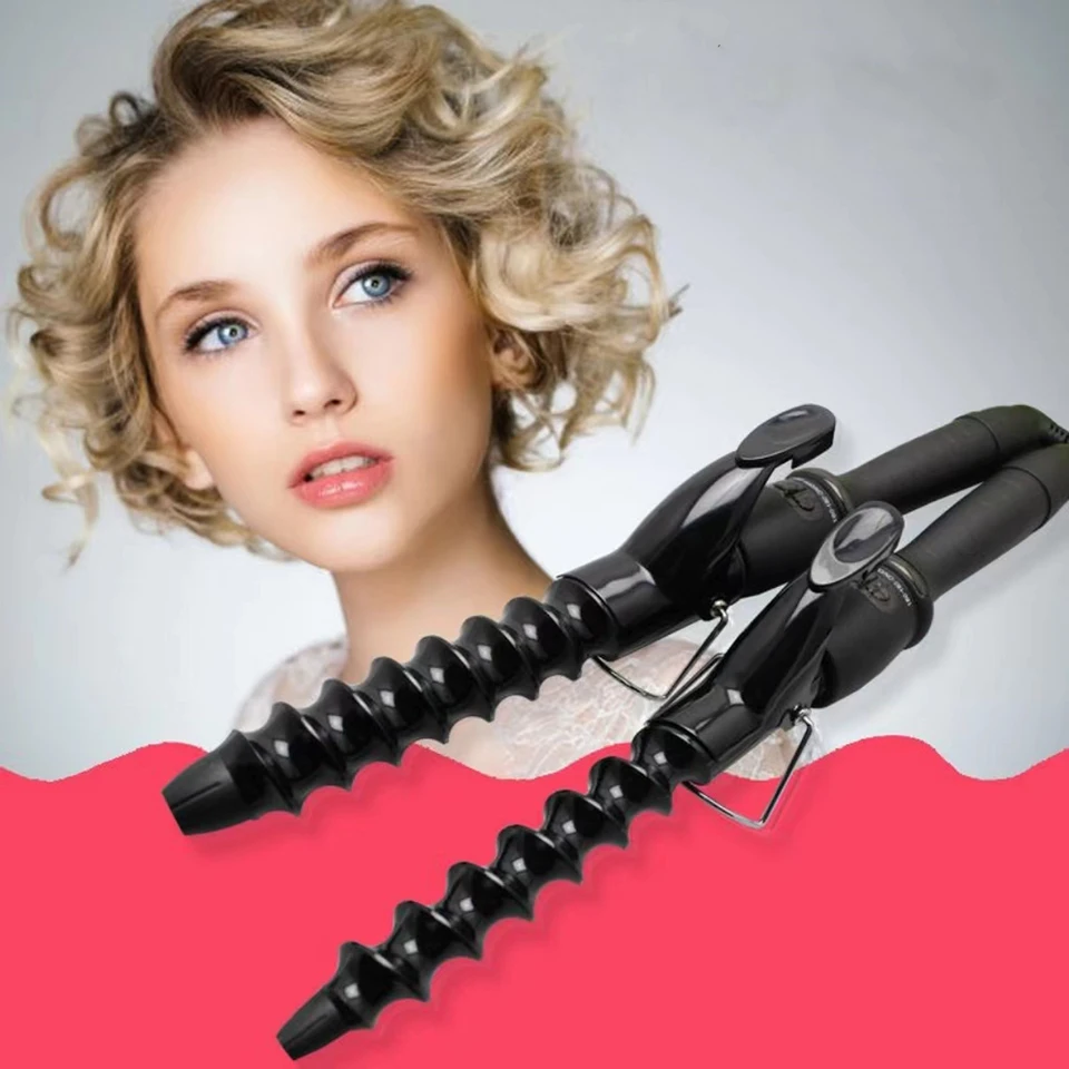 Vlnové špirálové elektrické natáčky na natáčky starostlivosti o styling profesionálne keramické curlingové železné domáce salón styling vlasov