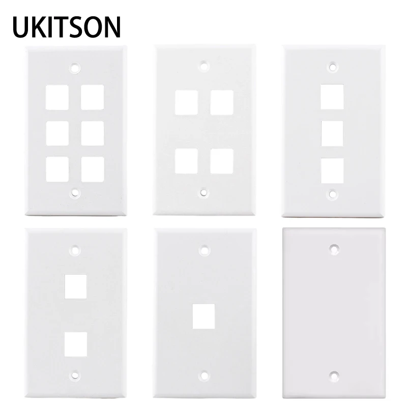 Vložka na čelné dosky v USA vložka na 1 2 3 4 6 Keystone Jack Socket 114x70 mm biely farebný ráme