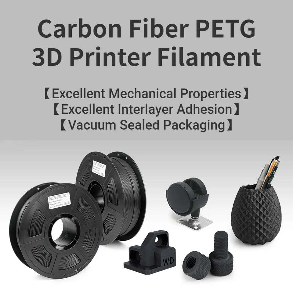 Vlákno Petg z uhlíkových vlákien 1,75 mm, rezistentné na opotrebenie a tepelne rezistentné vlákno PETG 3D tlačiarne, vlákno z uhlíkových vlákien 1 kg/250 g