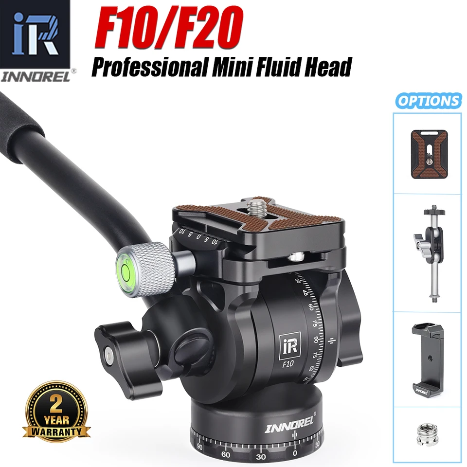 VNOREL F10/F20 MINI TREDOD KURIDOVÁ Kovová kamera Video Video hlava s ARCA Swiss Rýchle vydanie dosky pre videozáznamy DSLR fotoaparáty