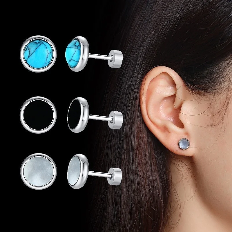 VNOX Trendy Shell Stud Cuilrs for Women Gold Color z nehrdzavejúcej ocele Ear šperky Simple Classic Feme Brincos