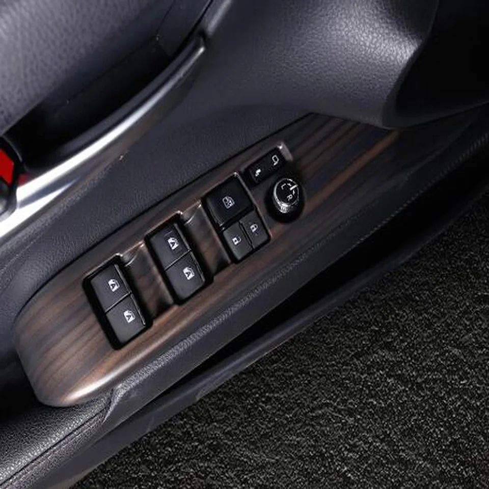 Vnútorná broskyňa drevené drevené okenné sklo sklo výťahový kryt obloženie pre Toyota Camry 2018 2019 2020 Vnútorné dvere rukoväte misky Cover Cover Sticker