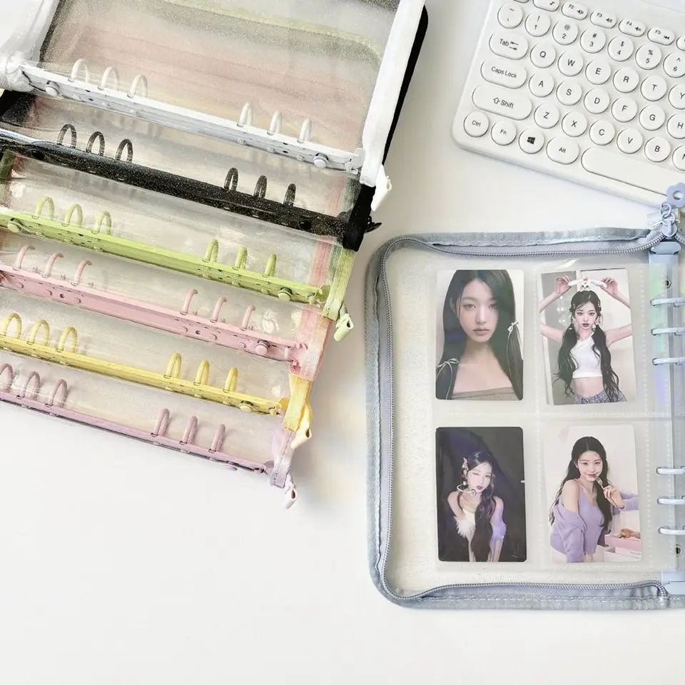Vnútorná strana A5 Binder Photocard Držiteľ PVC Album Cover Photo album Binder Photo karta držiteľ Loose Leaf Idol Card Zhromaždenie knihy
