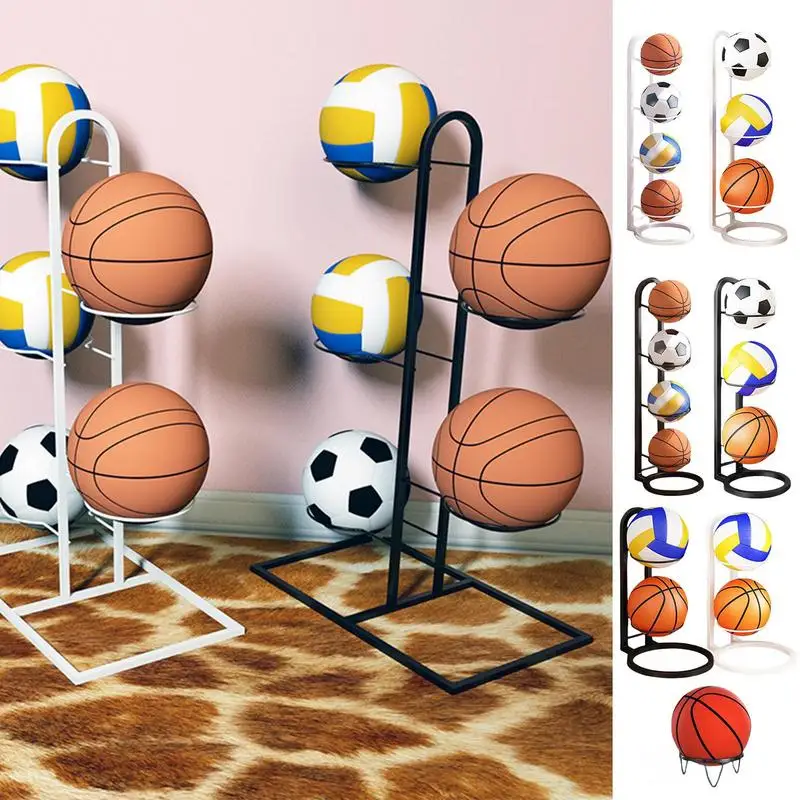Vnútorné deti basketbalové úložné stojan Domov Pet Ball Football Storage Basket viacvrstvový basketbalový futbalový displej s displejom