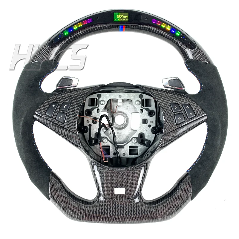 Vnútorné doplnky pre auto LED Displej volantu z uhlíkových vlákien pre BMW E60 E61530D 545I 550I E63 E64 630I 645CI 650I