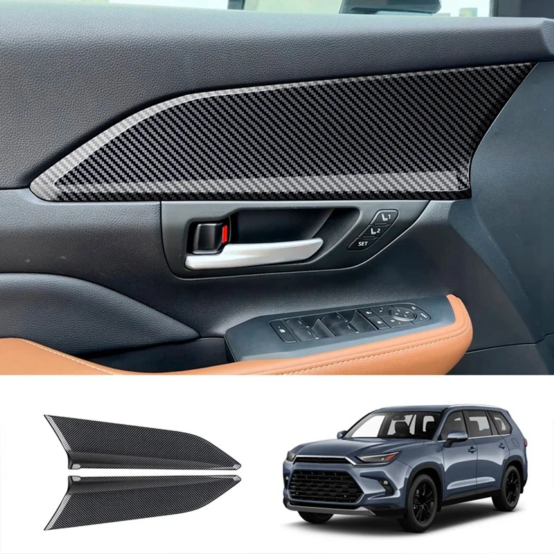 Vnútorné dvere panela Tink Tink Cover Dvere Auto Dvere Uhlíkové vlákno Dekoratívne prúžky pre Toyota Grand Highlander 2024 N24R