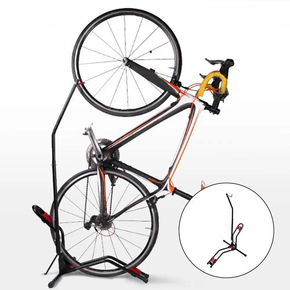 Vnútorné garážové bicykle stojan na podlahové parkovisko Parkovací stojan Vertikálne cyklovanie MTB Road Road Bicycle Display Držiak na opravu údržby