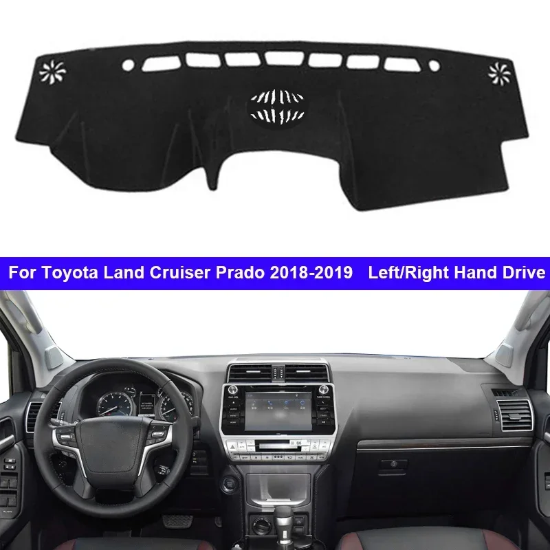 Vnútorný informačný prístrojový panel pre Toyota Land Cruiser Prado 2018 2019 Auto Dash Mat koberec Cape Anti-Sun Sun Shade Dashmat 2015
