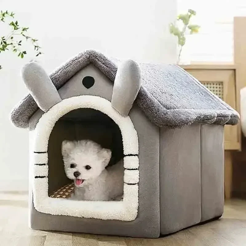 Vnútorný teplý psov dom Soft Pet Bed House Dom Pes Kernel Cat Cat Bed Odnímateľný a umývateľný vankúš Vhodný štvorčlenný univerzálny univerzálny