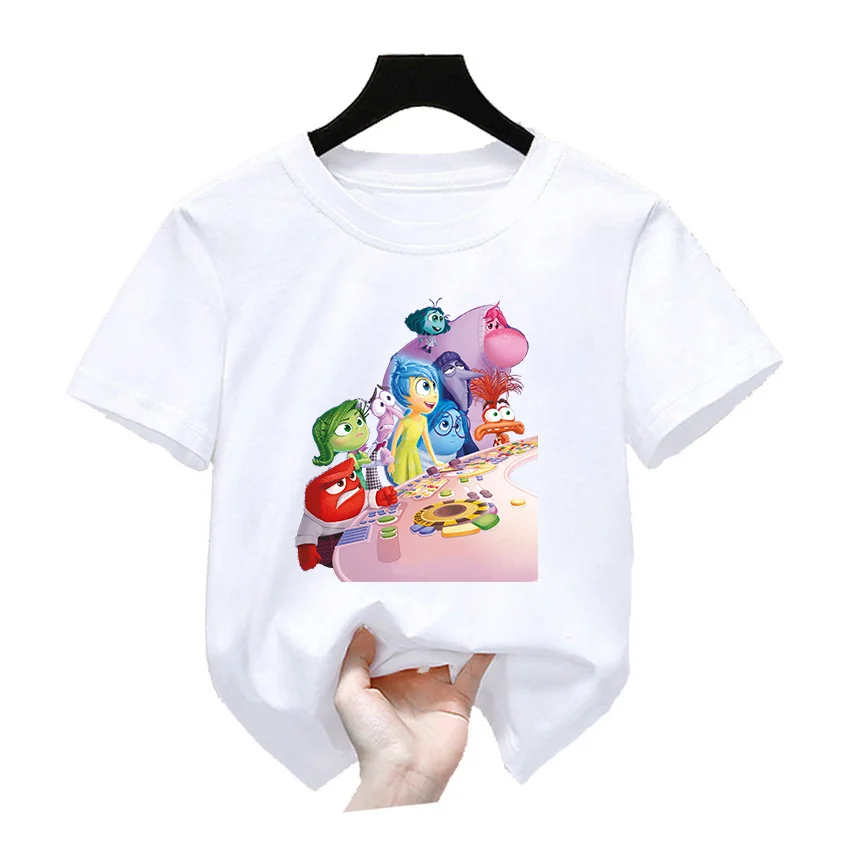 Vnútri out boy girl oblečenie kawaii deti vtipné tričká Teenager leto s krátkym rukávom tričko karikatúry detské vrcholy