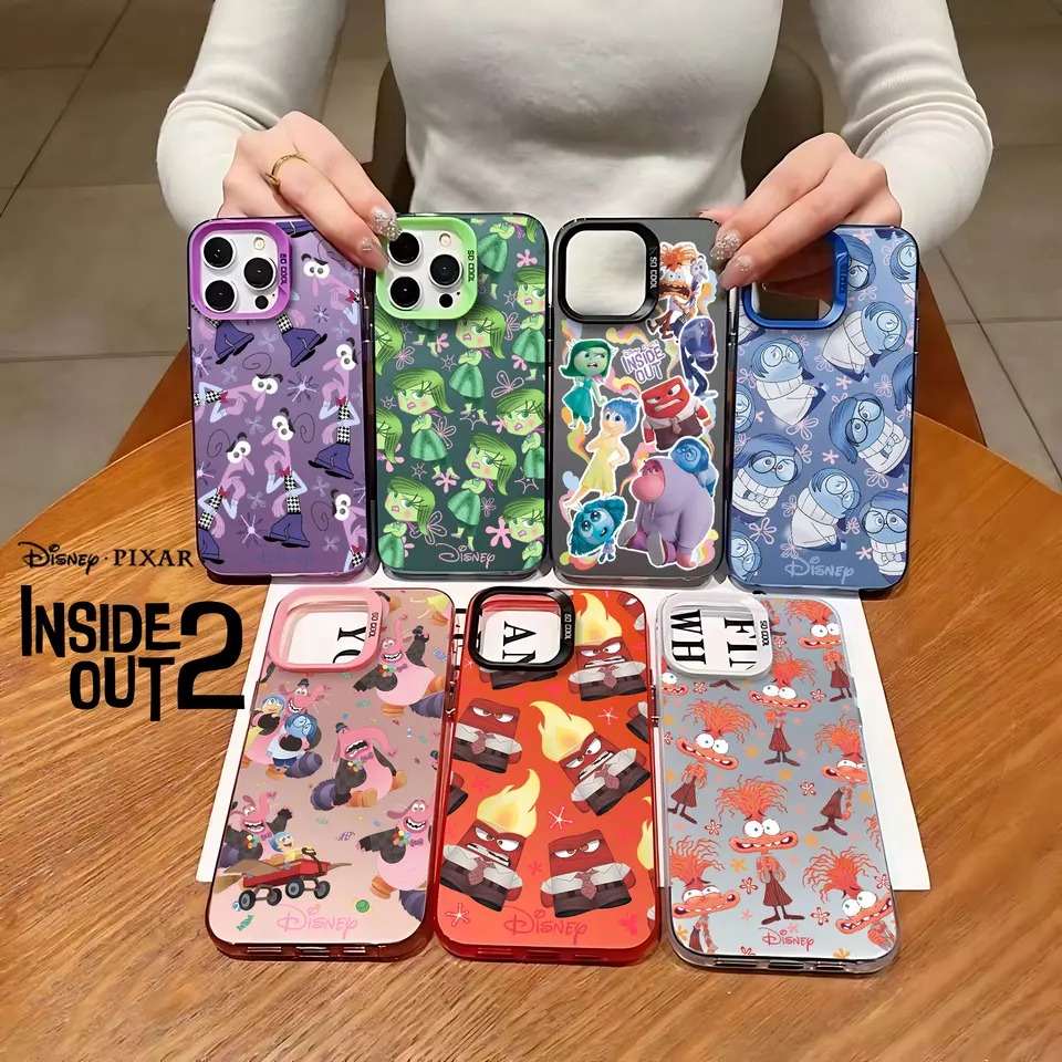 Vo vnútri von 2 Disneys Puzdet pre iPhone 16 15 14 13 12 11 Pro Max x xr xsmax 8 7 plus candy matný nárazový odolný zadný kryt