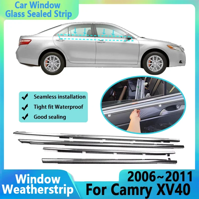 Vodený okenný okien pre Toyota Camry XV40 2006 ~ 2011 Daihatsu Altis Aurion Rain odolný bočný sklenený sklenený pásový pás