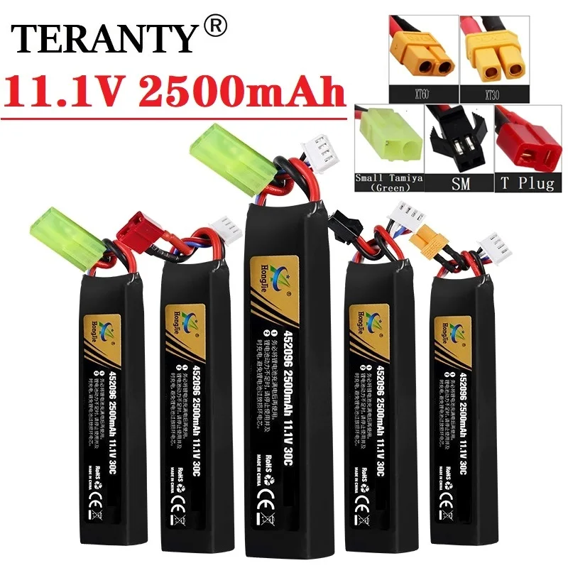 Vodná pištoľ Airsoft 11.1V 3S 2500MAH 30C 452096 LiPo batéria T/Tamiya/X30 pre Airsoft BB Air Pistol Electric Hračky Guns diely